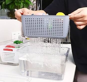 Amazon｜Jiixzao食品保存容器 収納かご 冷蔵庫 収納ケース 野菜